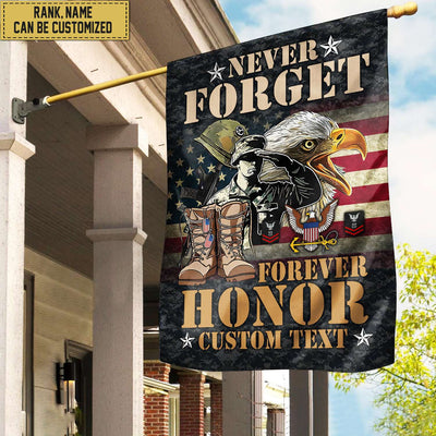 US Navy Custom Name, Rank, American Flag, Veterans Day Gift, American Flag Gift For Him Military Gift Patriotic, Garden Flag - House Flag