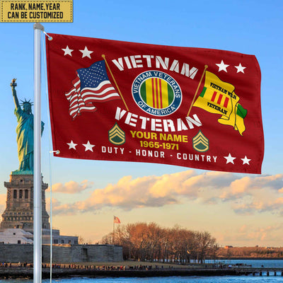 Vietnam Veteran Personalized American Flag, Gift For Him Military, Vietnam Veteran Grommet Flag