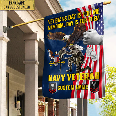 Customized US Navy American Flag, Patriotic Flag, Gift For Navy Veteran, Garden Flag - House Flag