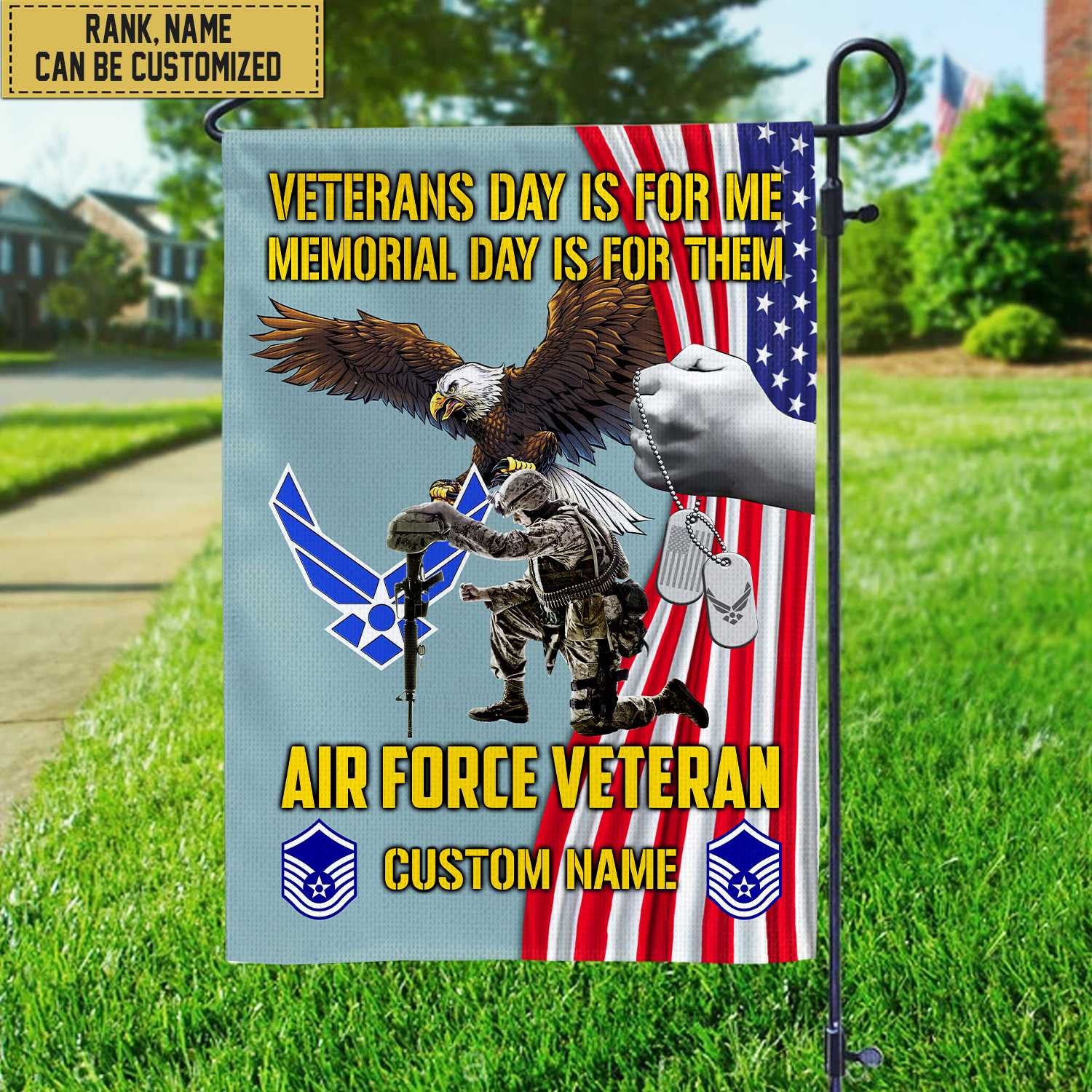 Customized USAF American Flag, Patriotic Flag, Gift For Air Force Veteran, Garden Flag - House Flag