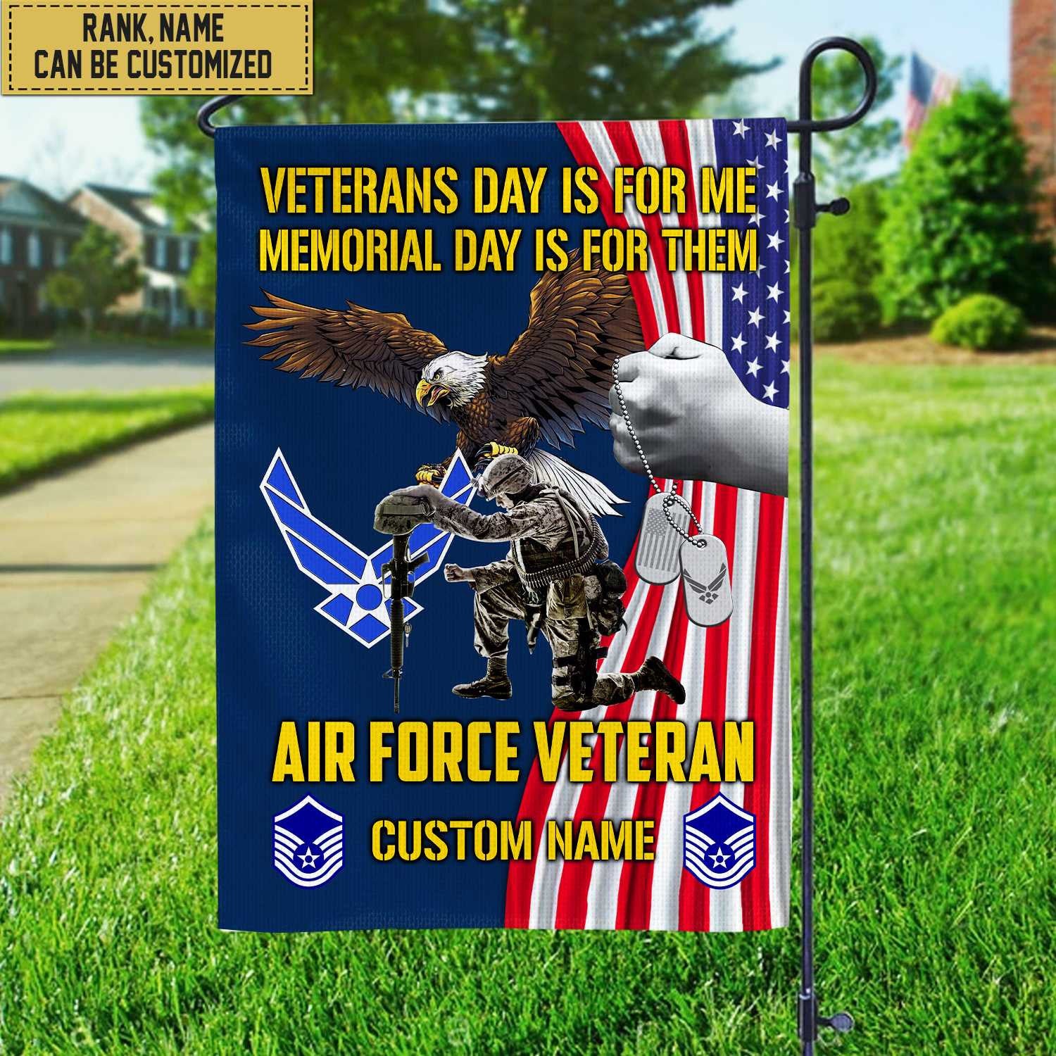 Customized USAF American Flag, Patriotic Flag, Gift For Air Force Veteran, Garden Flag - House Flag
