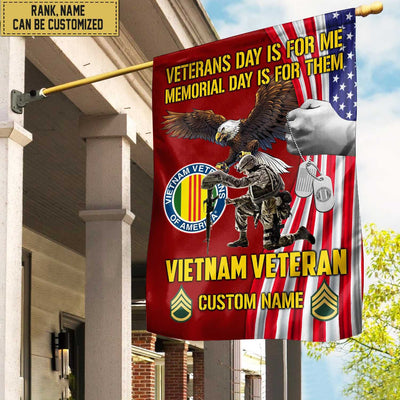 Vietnam Veteran Flag, Patriotic Flag, Gift For Vietnam Veteran, Garden Flag - House Flag
