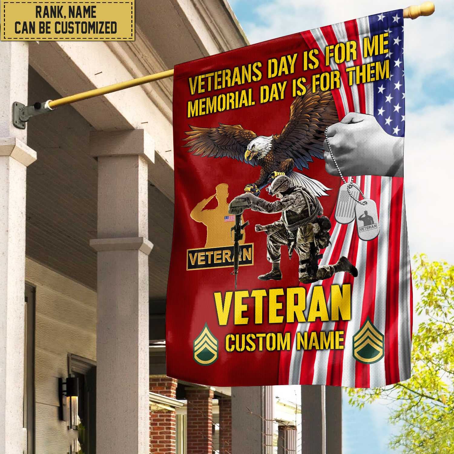 US Veteran Flag, Patriotic Flag, Gift For US Veteran, Garden Flag - House Flag