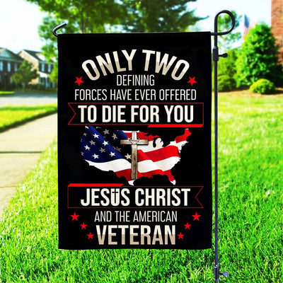 Only Two Defining Forces Have Ever Offered To Die For You US Veteran Flag, Patriotic Flag, Gift For US Veteran, Garden Flag - House Flag