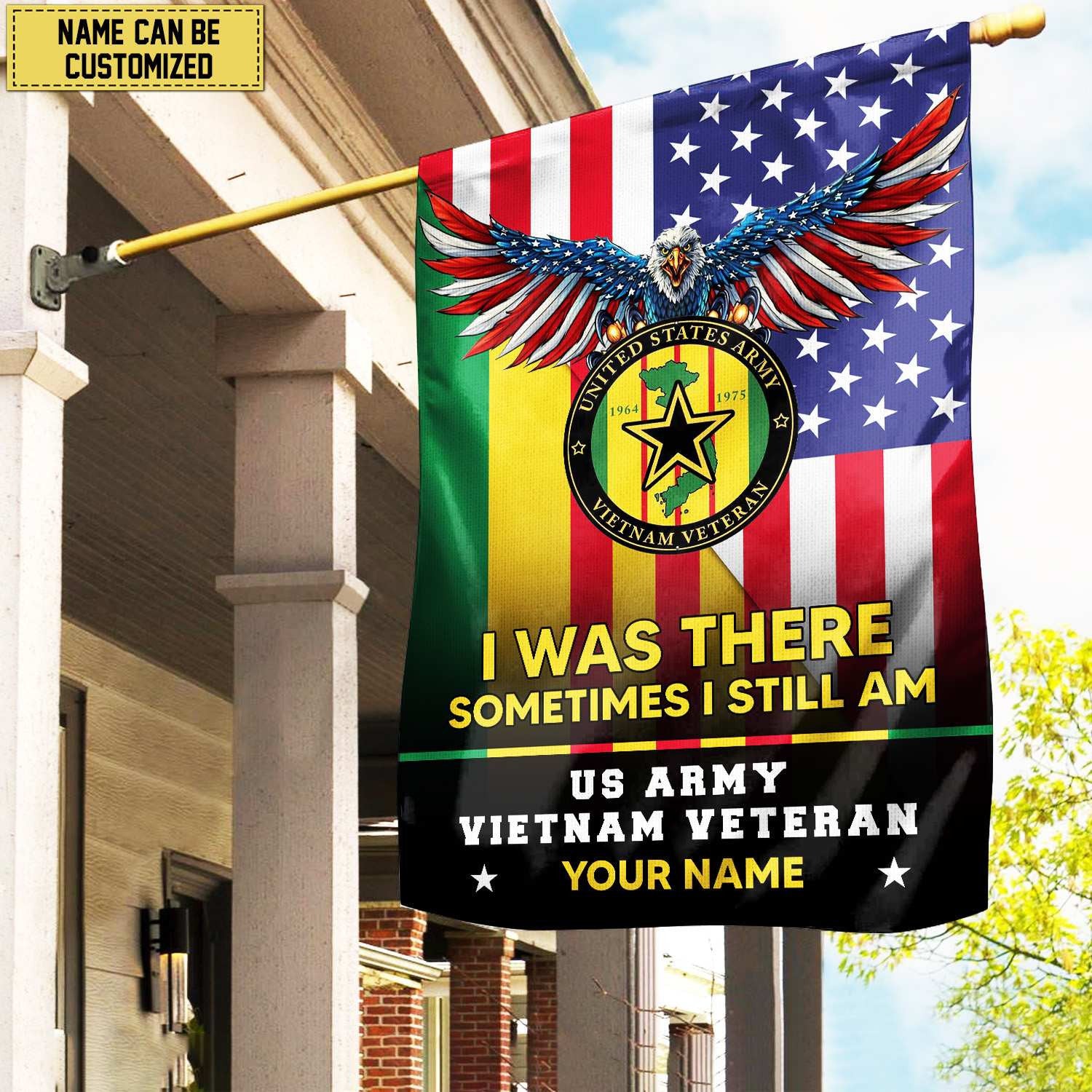 US Army Vietnam Veteran Personalized American Flag, Gift For Him Military, US Veteran Garden Flag - House Flag