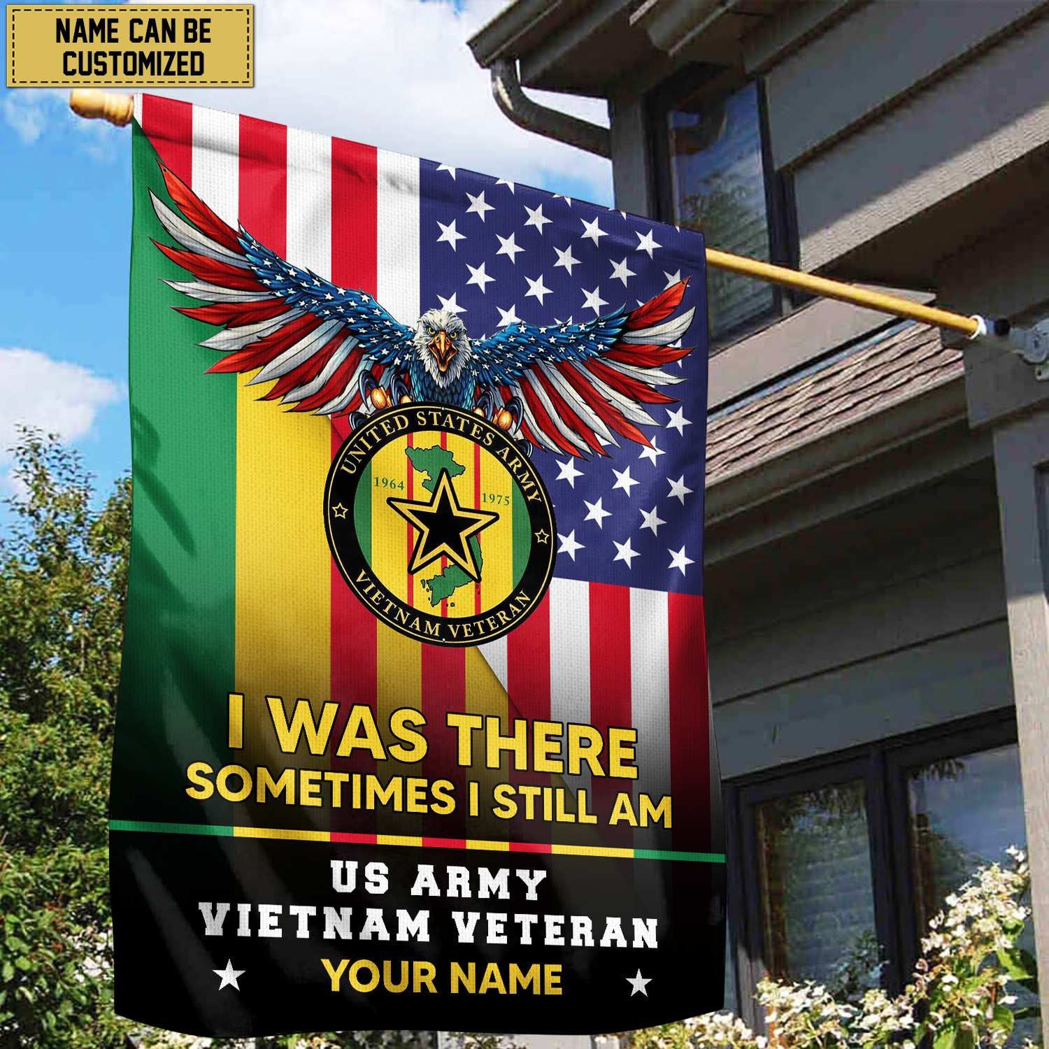 US Army Vietnam Veteran Personalized American Flag, Gift For Him Military, US Veteran Garden Flag - House Flag