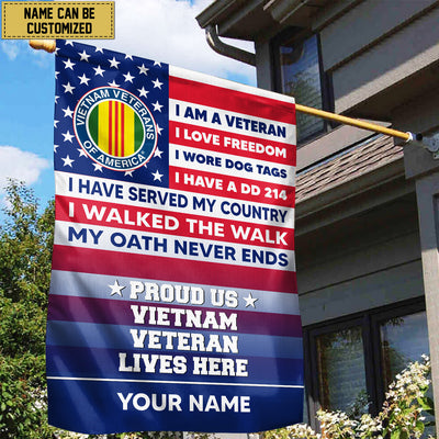 Vietnam Veteran Personalized American Flag, Gift For US Military Veteran, Vietnam Veteran Grommet Flag, Garden Flag, House Flag