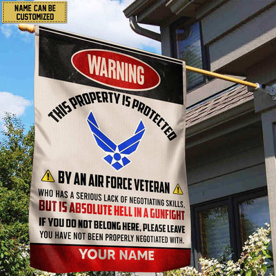 USAF Veteran Custom Name American Flag, Gift For Air Force Veteran Garden Flag - House Flag