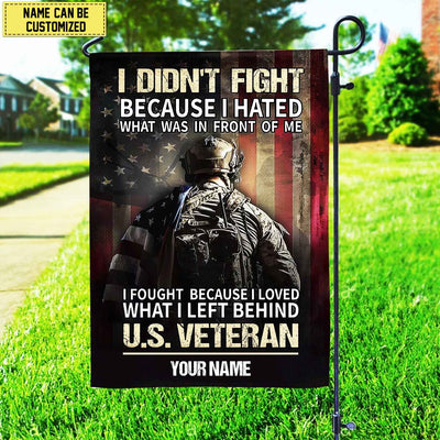 US Veteran Custom Name American Flag, Gift For US Veteran Garden Flag - House Flag