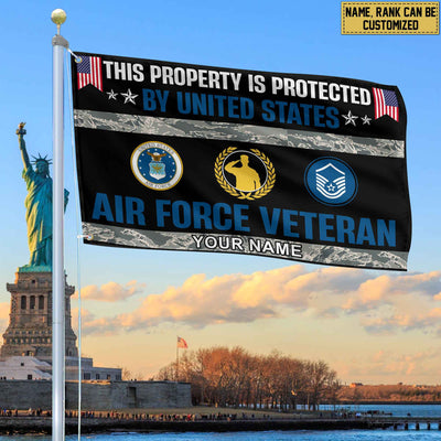USAF Veteran Personalized American Flag, Gift For Air Force Veteran, US Veteran Grommet Flag, Garden Flag, House Flag