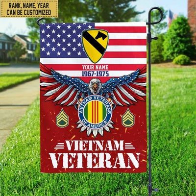 Vietnam Veteran Flag, Custom Name, Rank, Unit Gift For Vietnam Veteran Garden Flag - House Flag