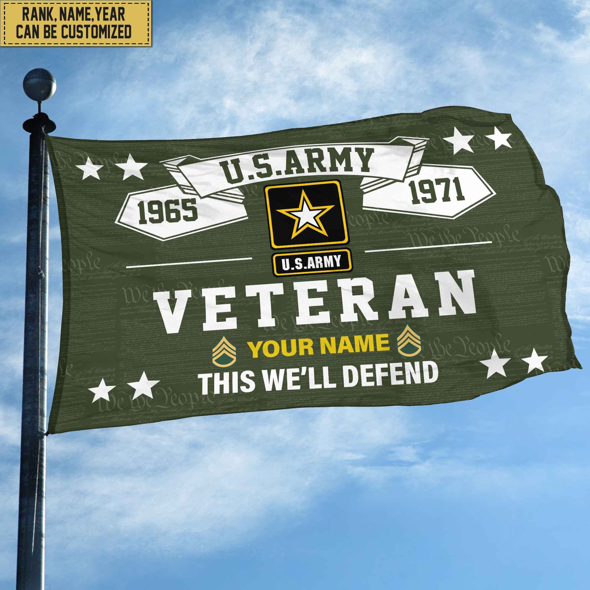 Premium US Army Veterans Custom Grommet Flag, Gift For Army Veteran, Gift For Veterans Day, Memorial Day, Father's Day