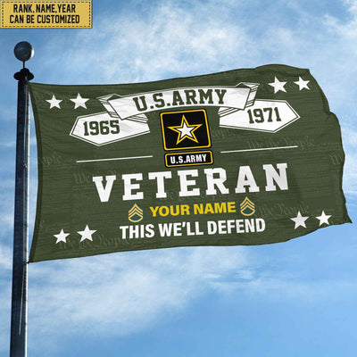 Premium US Army Veterans Custom Grommet Flag, Gift For Army Veteran, Gift For Veterans Day, Memorial Day, Father's Day
