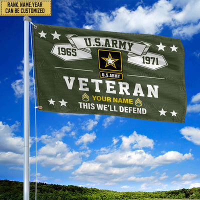 Premium US Army Veterans Custom Grommet Flag, Gift For Army Veteran, Gift For Veterans Day, Memorial Day, Father's Day