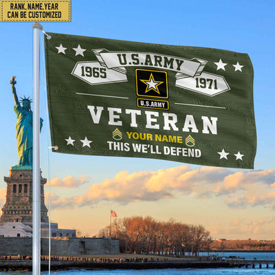 Premium US Army Veterans Custom Grommet Flag, Gift For Army Veteran, Gift For Veterans Day, Memorial Day, Father's Day