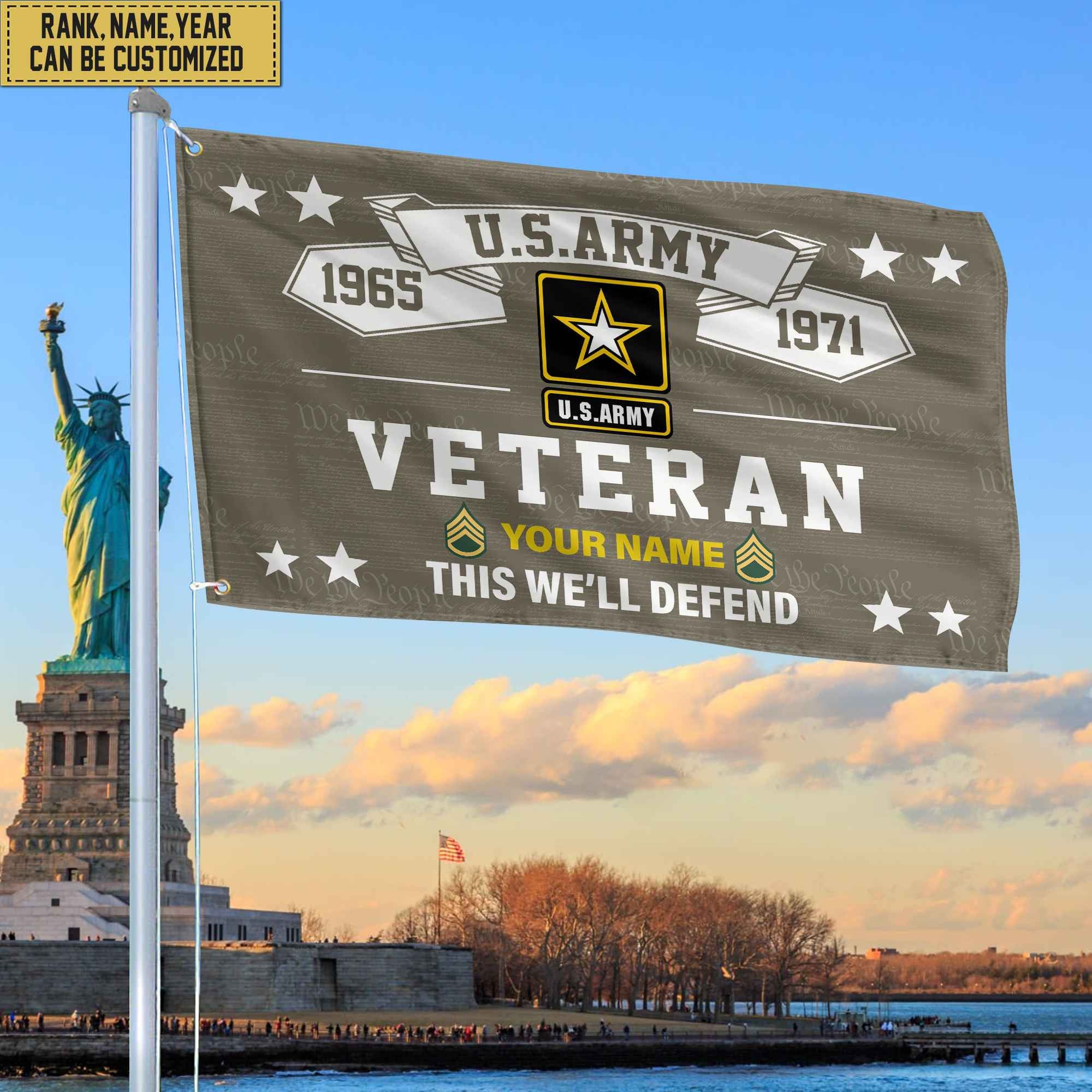 Premium US Army Veterans Custom Grommet Flag, Gift For Army Veteran, Gift For Veterans Day, Memorial Day, Father's Day