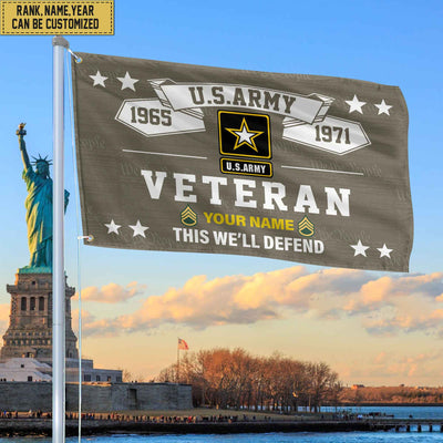 Premium US Army Veterans Custom Grommet Flag, Gift For Army Veteran, Gift For Veterans Day, Memorial Day, Father's Day