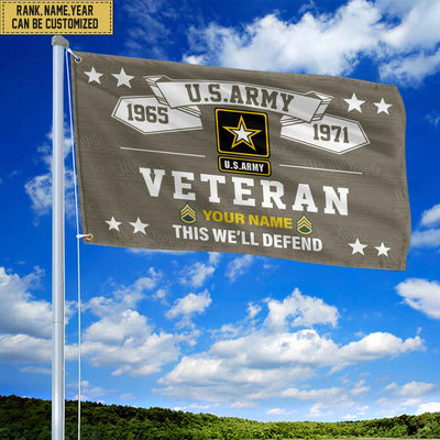 Premium US Army Veterans Custom Grommet Flag, Gift For Army Veteran, Gift For Veterans Day, Memorial Day, Father's Day