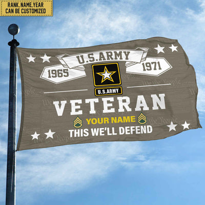 Premium US Army Veterans Custom Grommet Flag, Gift For Army Veteran, Gift For Veterans Day, Memorial Day, Father's Day