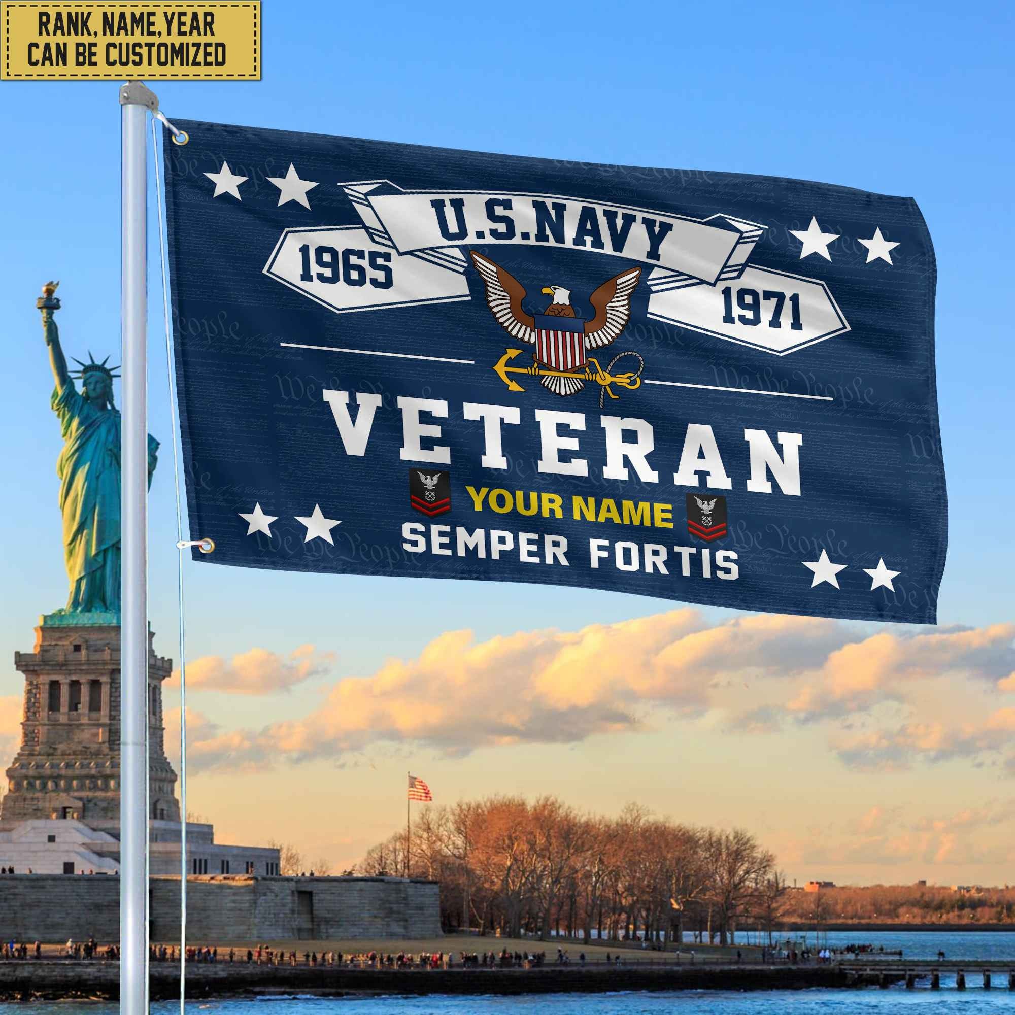 Premium Personalized US Navy Veterans Grommet Flag, Gift For Navy Veteran, Gift For Veterans Day, Memorial Day, Father's Day