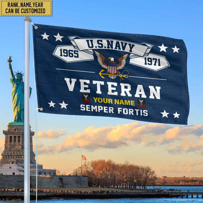 Premium Personalized US Navy Veterans Grommet Flag, Gift For Navy Veteran, Gift For Veterans Day, Memorial Day, Father's Day