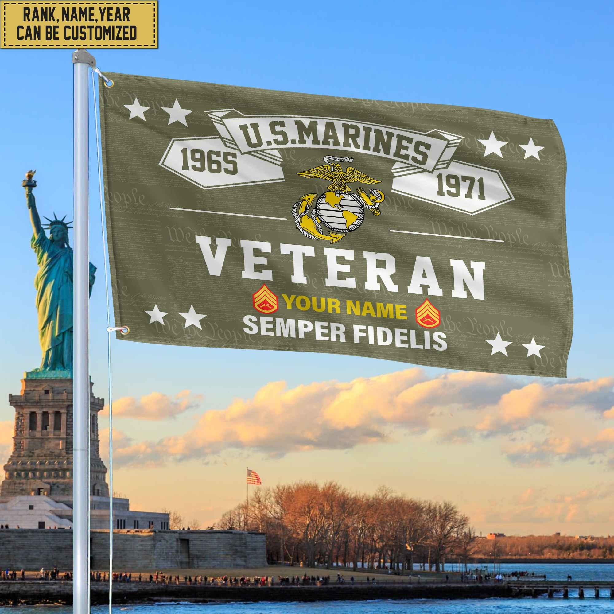 Premium Personalized USMC Veteran Grommet Flag, Gift For Marine Veteran, Gift For Veterans Day, Memorial Day, Father's Day