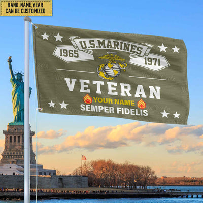 Premium Personalized USMC Veteran Grommet Flag, Gift For Marine Veteran, Gift For Veterans Day, Memorial Day, Father's Day