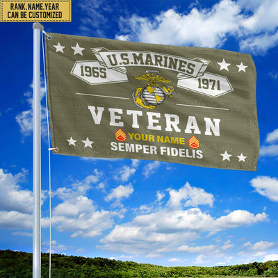 Premium Personalized USMC Veteran Grommet Flag, Gift For Marine Veteran, Gift For Veterans Day, Memorial Day, Father's Day