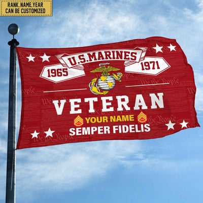 Premium Personalized USMC Veteran Grommet Flag, Gift For Marine Veteran, Gift For Veterans Day, Memorial Day, Father's Day
