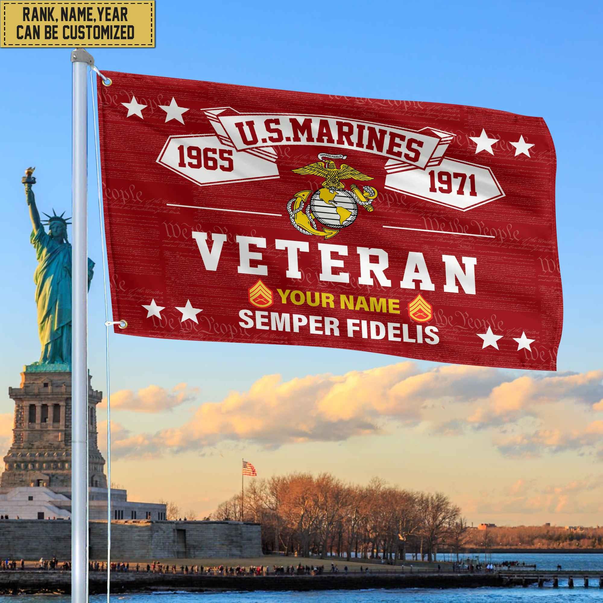 Premium Personalized USMC Veteran Grommet Flag, Gift For Marine Veteran, Gift For Veterans Day, Memorial Day, Father's Day