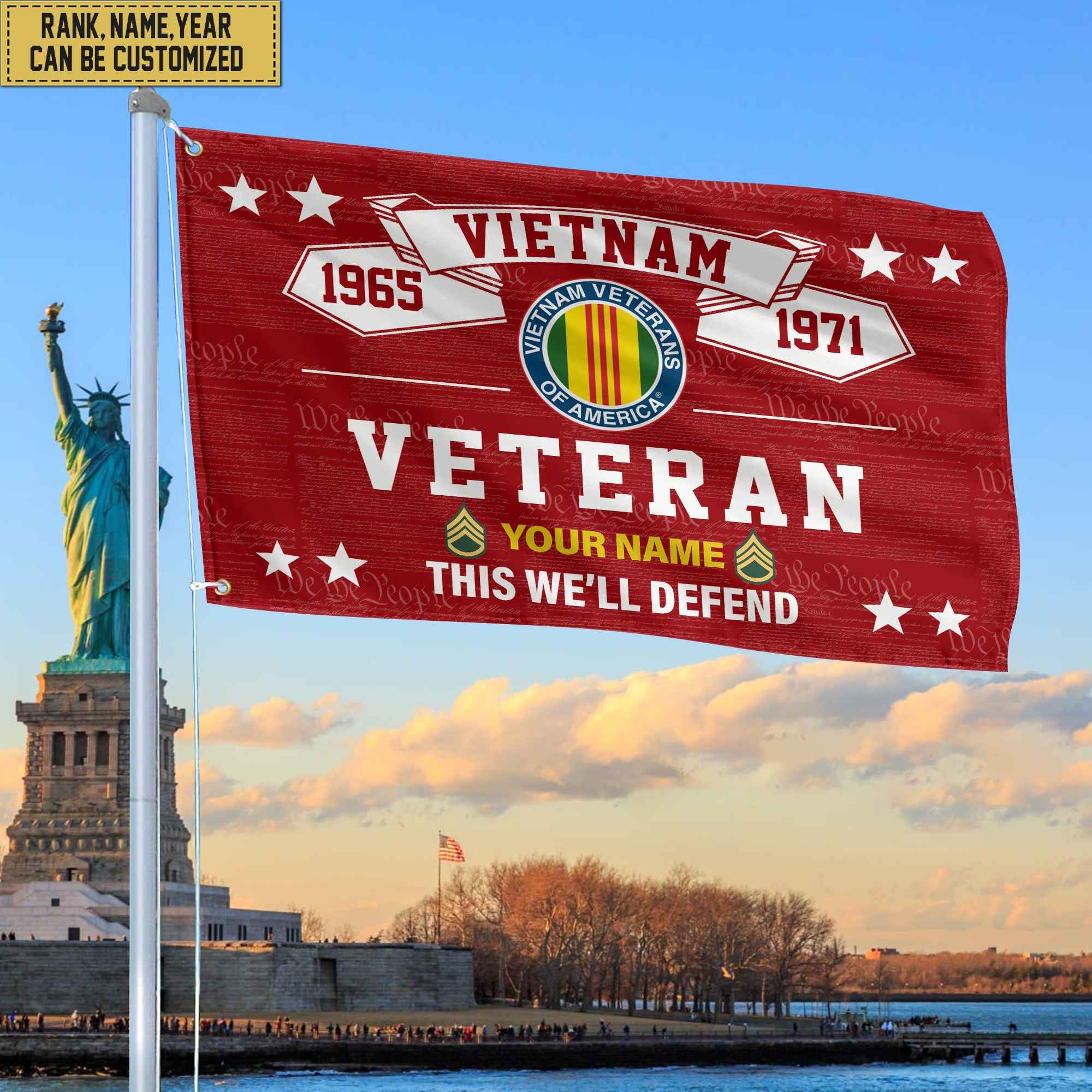 Premium Personalized Vietnam Veteran Grommet Flag, Gift For Vietnam Veteran, Gift For Veterans Day, Memorial Day, Father's Day