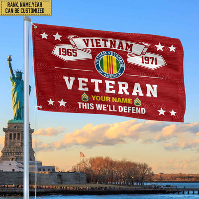 Premium Personalized Vietnam Veteran Grommet Flag, Gift For Vietnam Veteran, Gift For Veterans Day, Memorial Day, Father's Day