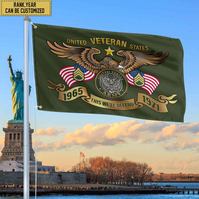 Custom US Army Veteran Grommet Flag, Gift For Army Veteran, Gift For Veterans Day, Memorial Day, Father's Day