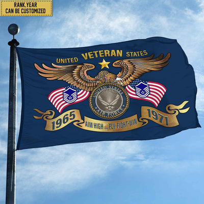 Custom USAF Veteran Grommet Flag, Gift For Air Force Veteran, Gift For Veterans Day, Memorial Day, Father's Day