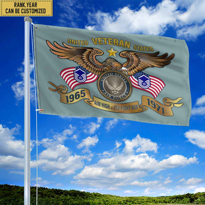 Custom USAF Veteran Grommet Flag, Gift For Air Force Veteran, Gift For Veterans Day, Memorial Day, Father's Day