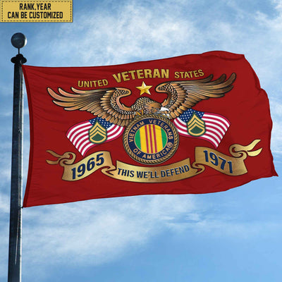Premium Personalized Vietnam Veteran Grommet Flag, Gift For Vietnam Veteran, Gift For Veterans Day, Memorial Day, Father's Day