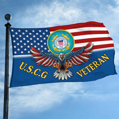 Unique U.S.C.G Veteran Grommet Flag, Gift For Coast Guard Veteran