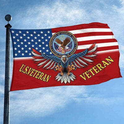 Unique US Veteran Grommet Flag, Gift For US Veteran