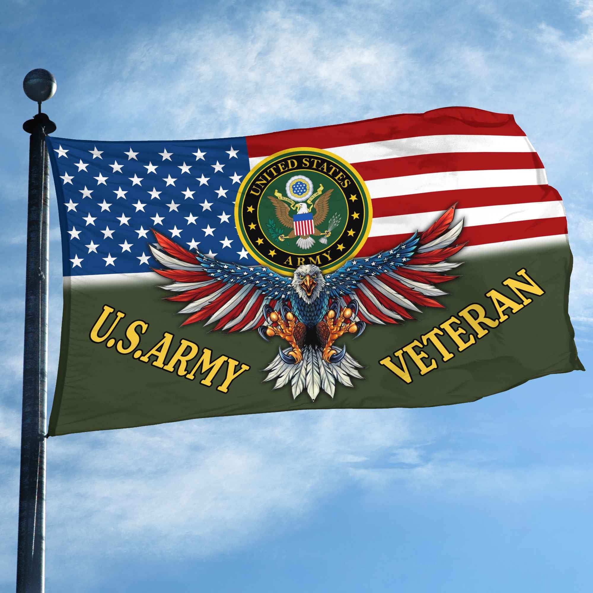 Unique U.S Army Grommet Flag, Gift For Army Veteran