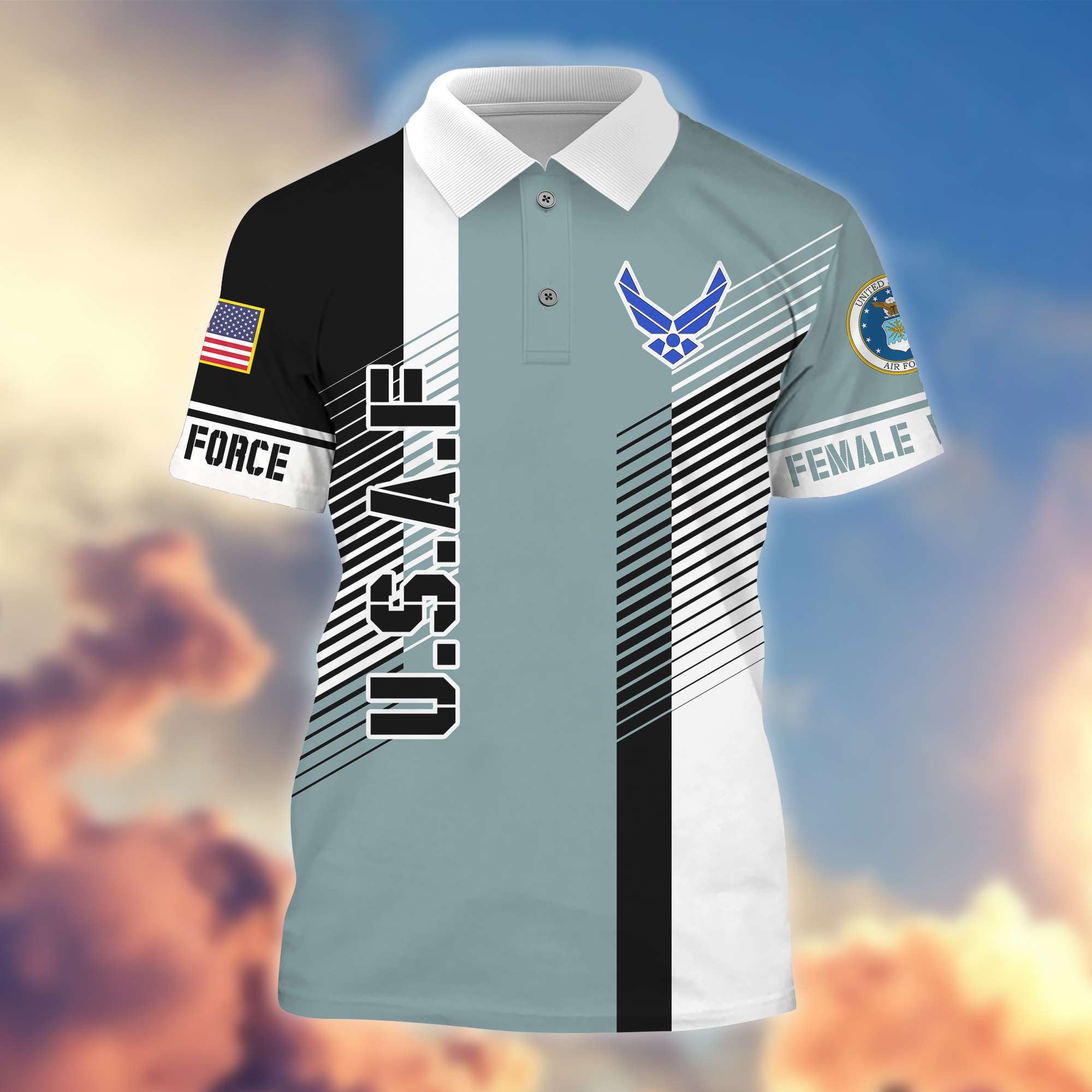 Premium Proudly Served US Female Veterans Polo Shirt