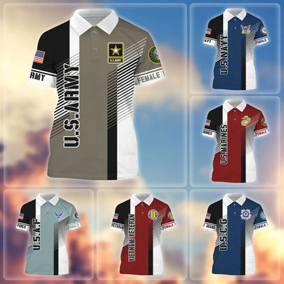 Premium Proudly Served US Female Veterans Polo Shirt