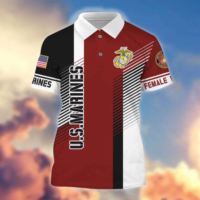 Premium Proudly Served US Female Veterans Polo Shirt