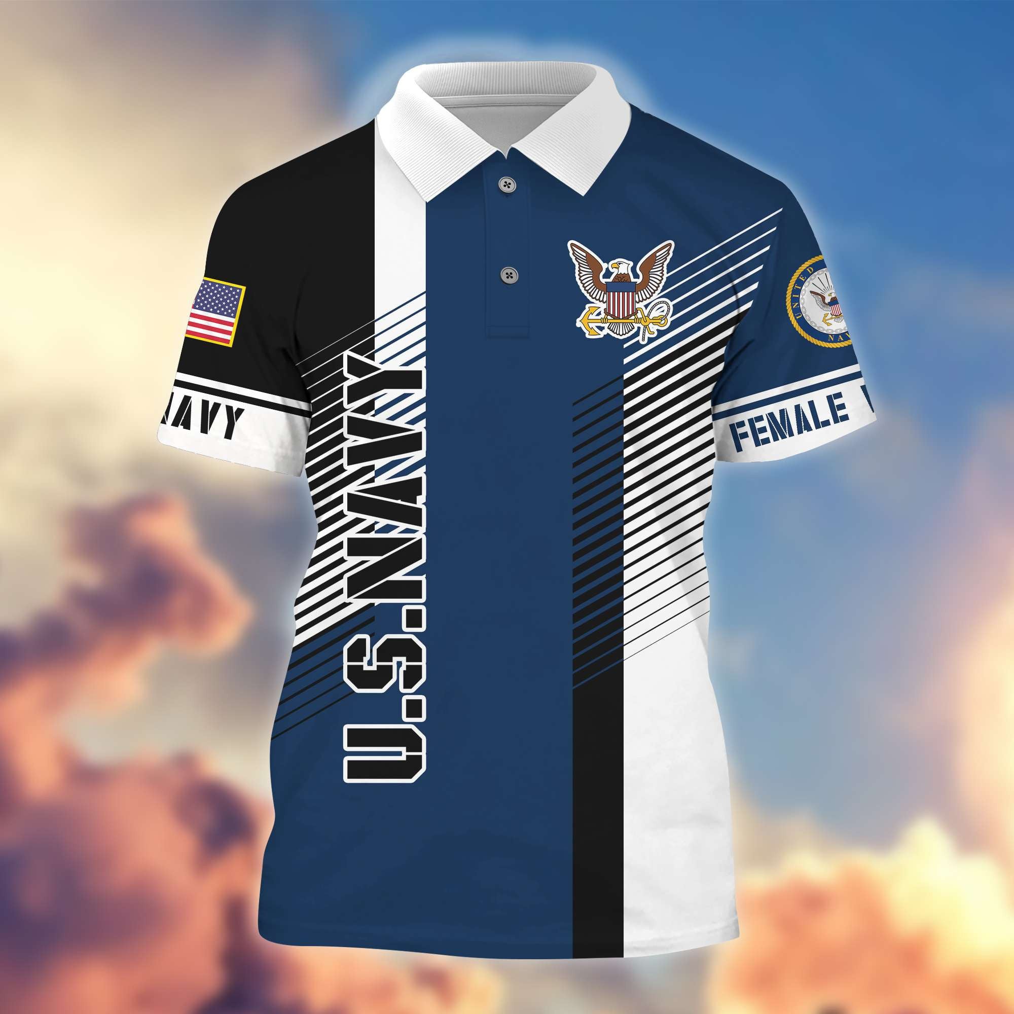 Premium Proudly Served US Female Veterans Polo Shirt