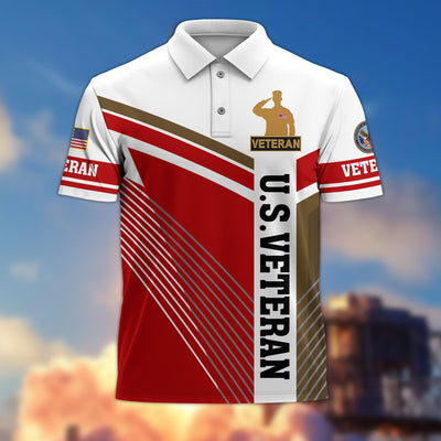 Premium US Veterans Polo Shirt, Gift For Army Veteran, Navy Veteran, Marine Veteran, Air Force Veteran, Coast Guard Veteran, Vietnam Veteran, Gift For Veterans Day, Father's Day, Independence Day
