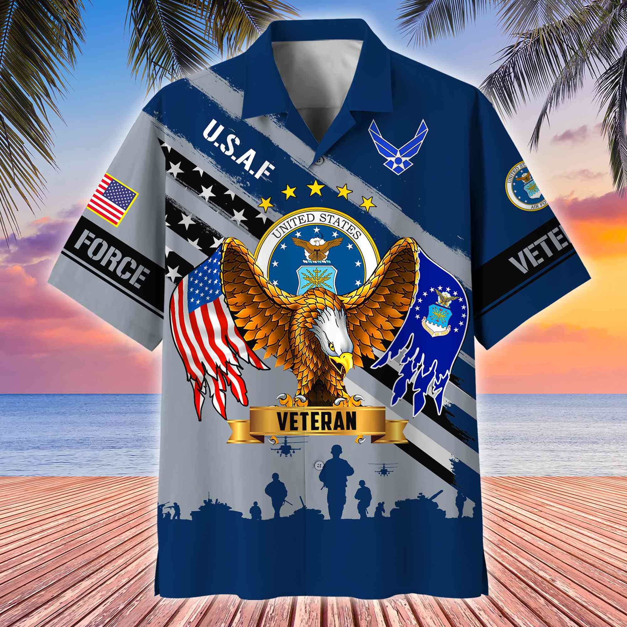 Premium US Veterans Hawaii Shirt, Gifts For Dad, For Husband Veteran