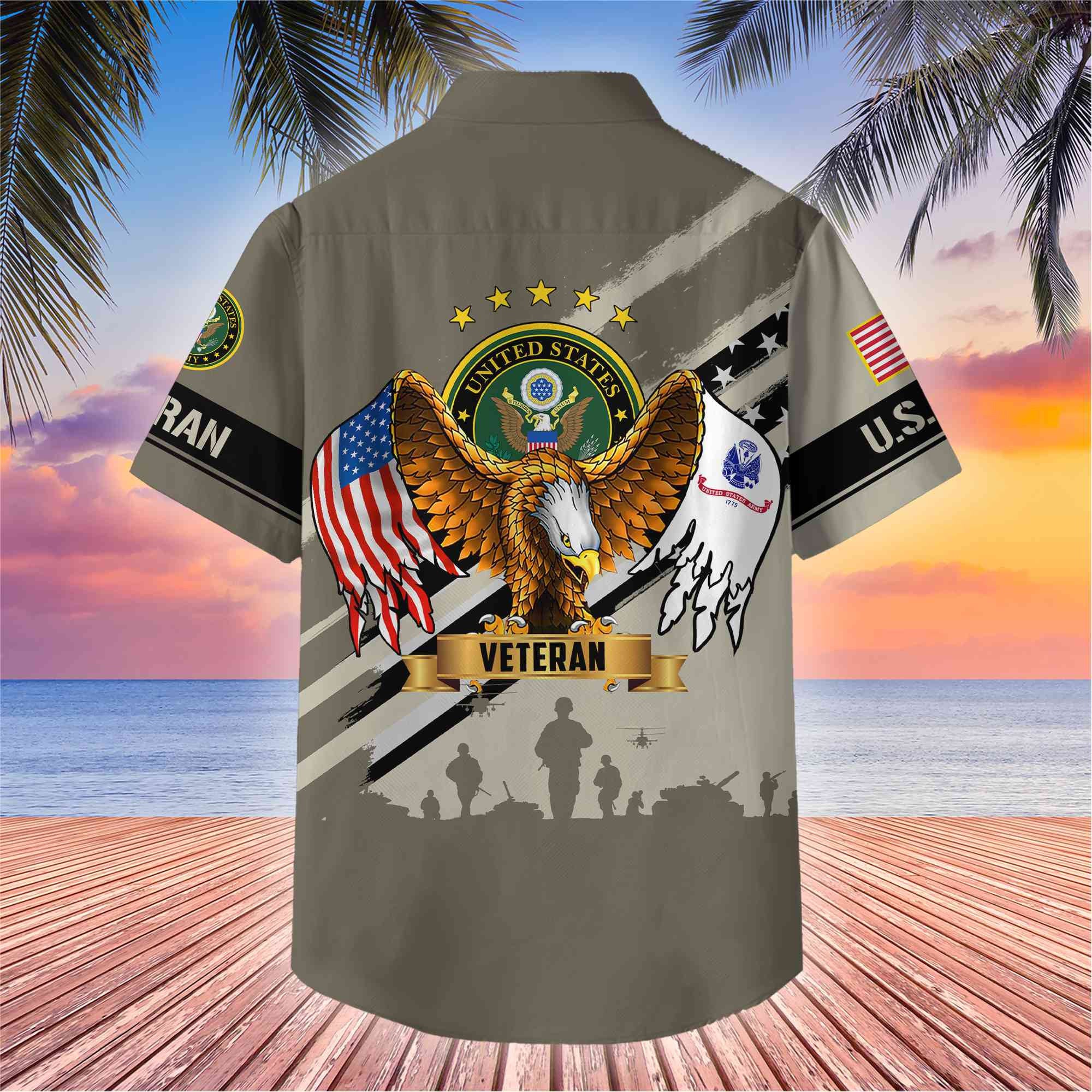 Premium US Veterans Hawaii Shirt, Gifts For Dad, For Husband Veteran