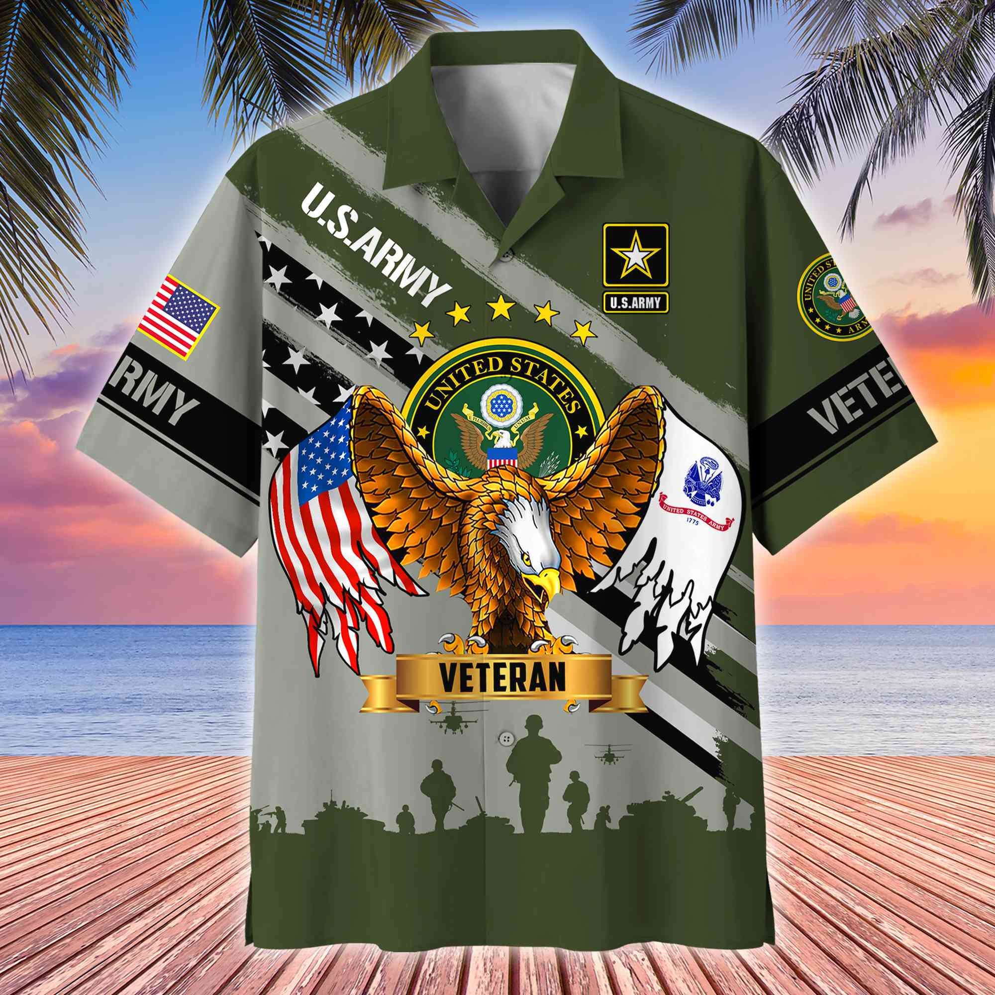 Premium US Veterans Hawaii Shirt, Gifts For Dad, For Husband Veteran