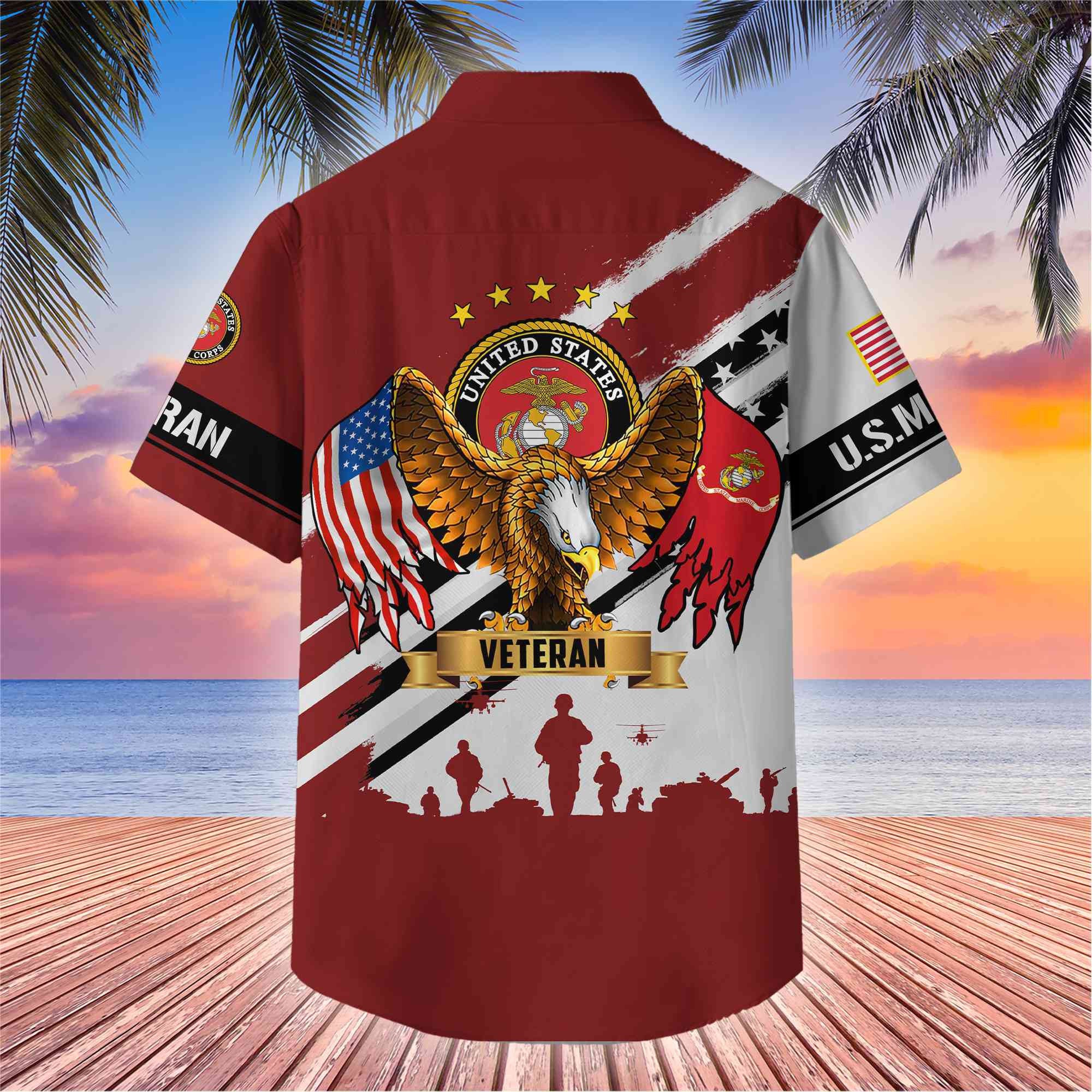 Premium US Veterans Hawaii Shirt, Gifts For Dad, For Husband Veteran