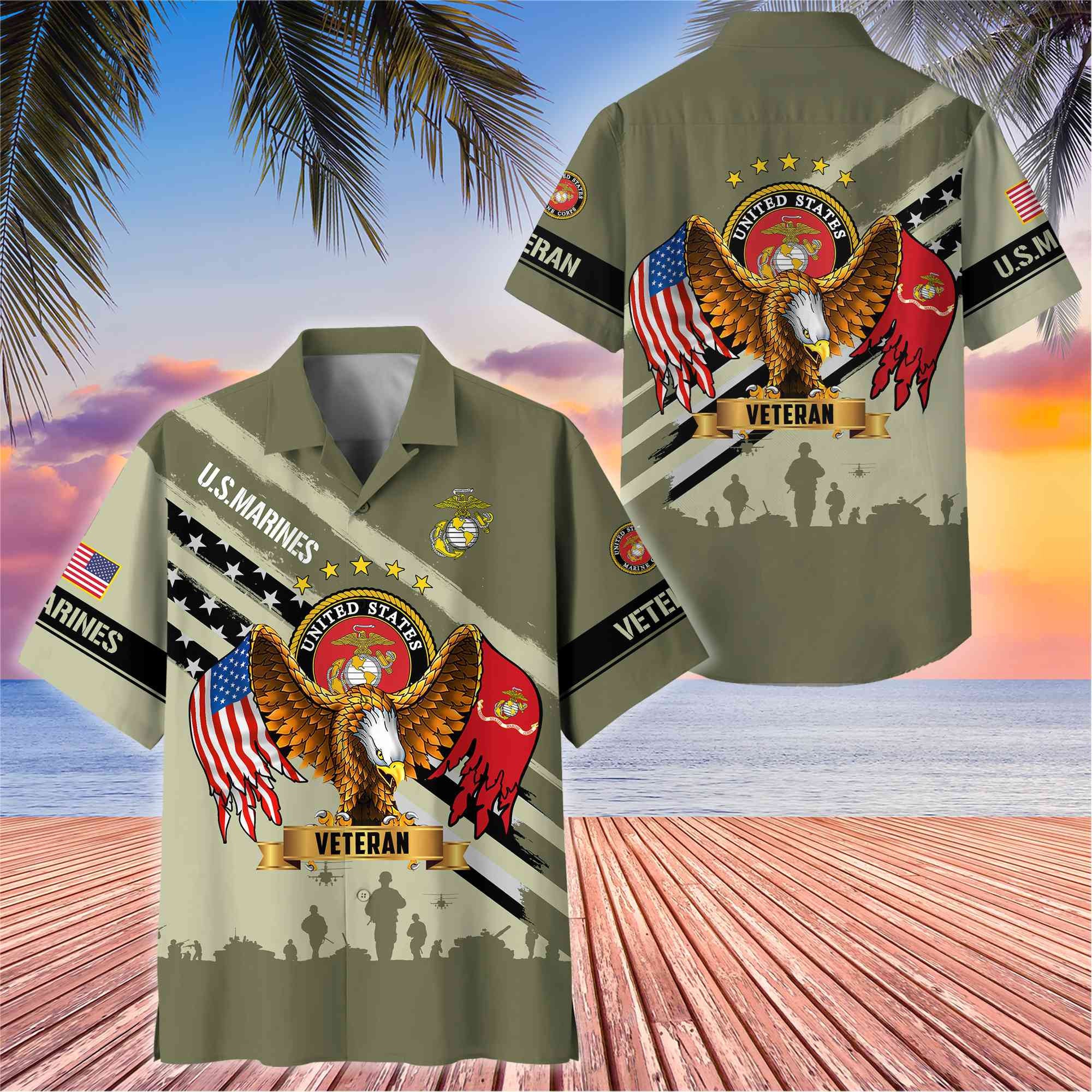 Premium US Veterans Hawaii Shirt, Gifts For Dad, For Husband Veteran