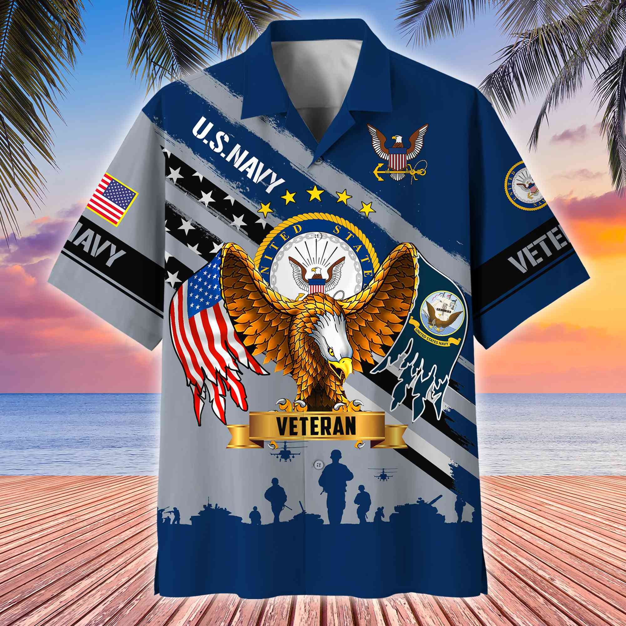 Premium US Veterans Hawaii Shirt, Gifts For Dad, For Husband Veteran